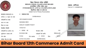 Bihar Board 12th Commerce Admit Card