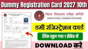 Dummy Registration Card 2027 10th